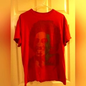 Bob Marley T shirt men's red size M all cotton